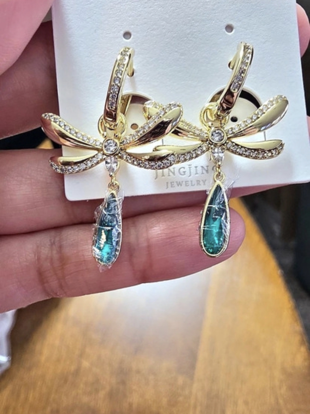 Aretes De Libélula Oro Laminado 14k